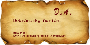 Dobránszky Adrián névjegykártya
