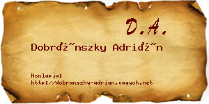 Dobránszky Adrián névjegykártya